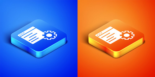 isometric computer api interface icon isolated vector image
