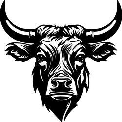 Minimalist Bull Head Logo Vector Image