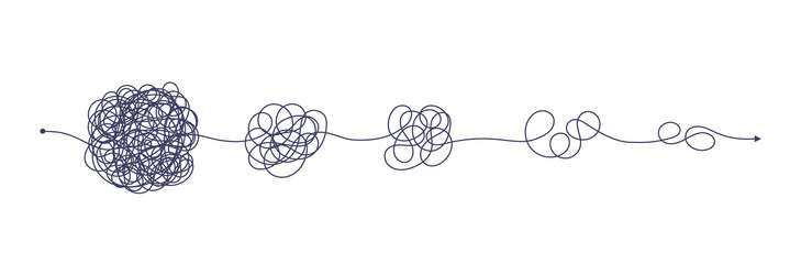 complex and easy simple way from start to end vector image