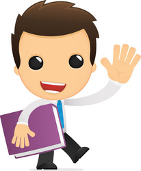 funny cartoon office worker vector