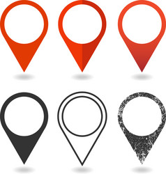 Red map location pointer icon collection vector