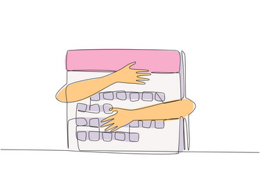 single continuous line drawing of hands hugging vector image