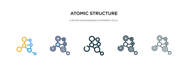 Atomic structure icon in different style two vector