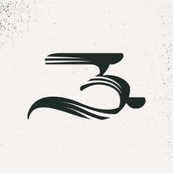Number four icon in arabic script style rough Vector Image