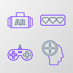 Set line head hunting concept gamepad like vector