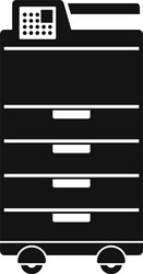 Big office printer icon flat style Royalty Free Vector Image