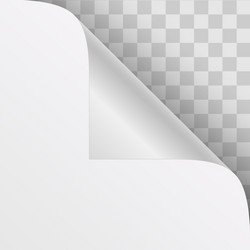 Page curl with shadow on a blank sheet paper vector