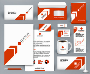Professional universal red branding design kit Vector Image