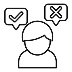 man making decision between right and wrong choice vector image