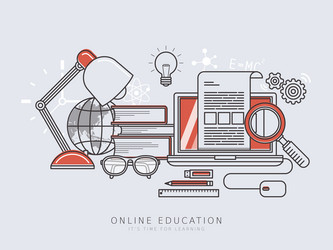 Online education concept vector