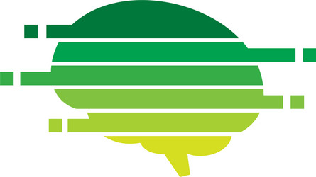 Pixel art brain logo icon design Royalty Free Vector Image