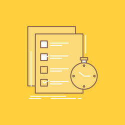 todo task list check time flat line filled icon vector image