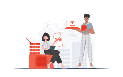 iot and automation concept internet of things vector image