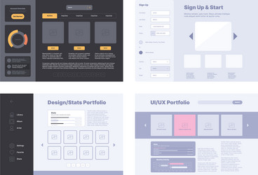 web portfolio layout design template with preview vector