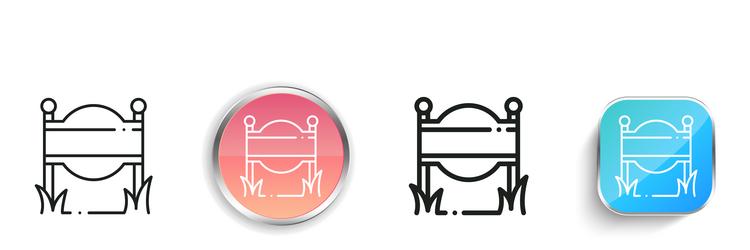 board icon thin linear regular and button style vector image