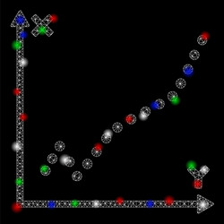 bright mesh network function plot with flare spots vector image