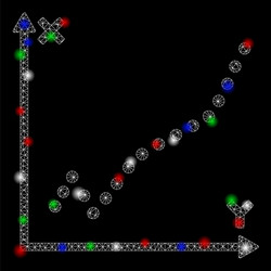 Bright mesh network function plot with flare spots vector