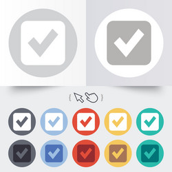 check mark sign icon checkbox button vector image