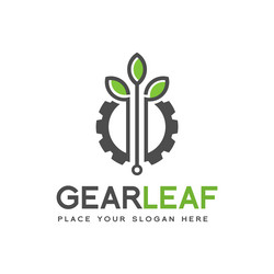 Gear leaf technology logo template design Vector Image