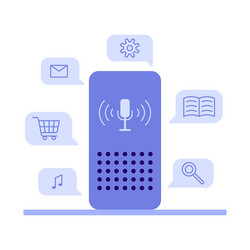 smart speaker voice command device application vector