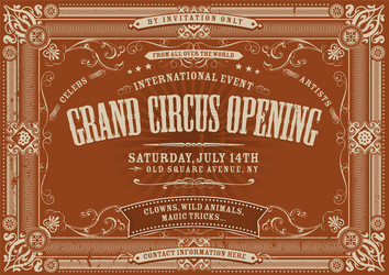Circus frame poster background Royalty Free Vector Image