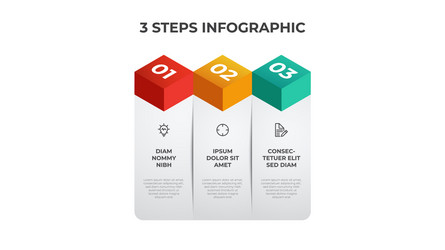 3 list steps column layout table diagram vector