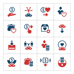 Charity & Donation Icons Set Vector Image
