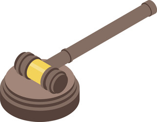 Judge hammer on stand icon isometric style vector