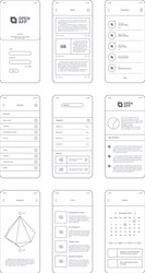 Line Wireframe UI Kit - Minimalist Web Templates vector image