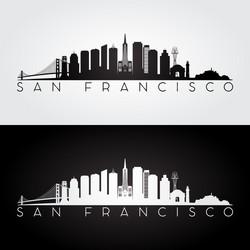 San Francisco Skyline Silhouette Vector Image