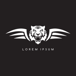 tiger aviator symbol logo logotype theme Vector Image
