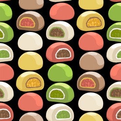 Traditional japanese mochi desserts different vector