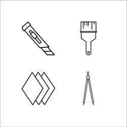design and studio simple linear icon setsimple vector image