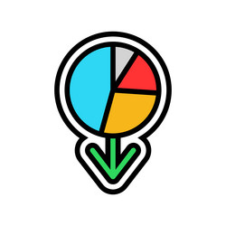 Diagram loading statistical data color icon vector