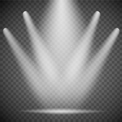 White beam lights spotlights transparent Vector Image