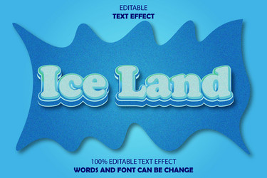 3D Ice Text Effect - Editable & Customizable vector image