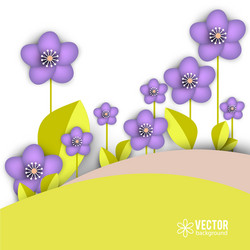 Beautiful background with white spring flowers Vector Image