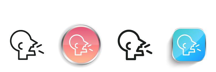 cough icon thin linear regular and button style vector image