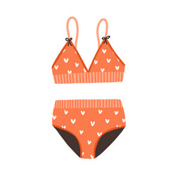 female two-piece swimsuit top and bottom vector