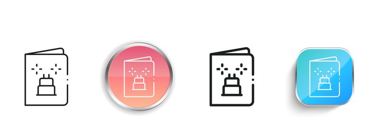 greeting card icon thin linear regular and button vector image