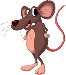 Cute little mouse cartoon running Royalty Free Vector Image