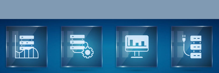 set server data web hosting and gear monitor vector image