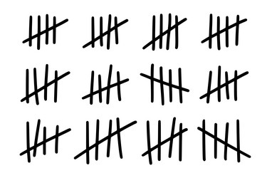 tally marks to count days in prison vector image