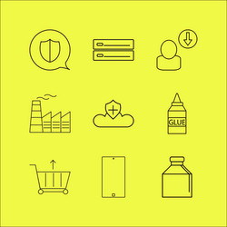 Web linear icon set simple outline icons vector