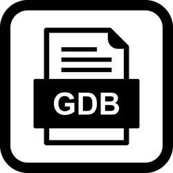 gdb file document icon vector