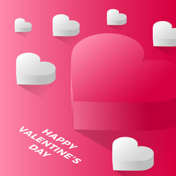 happy valentine day red love heart icon isometric vector