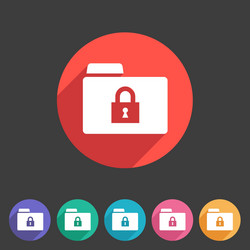 Secure locked folder icon flat web sign symbol vector