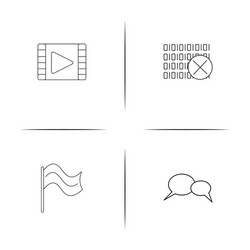 web and text simple linear icon setsimple outline vector image
