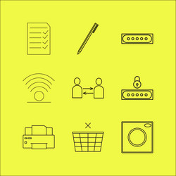 web linear icon set simple outline icons vector image