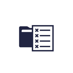 files to delete icon with a folder vector image